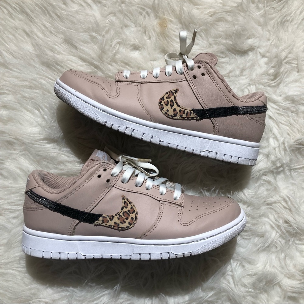 Rare pink Nike dunk low sneakers Size 7.5 cheetah leopard shoes summer spring